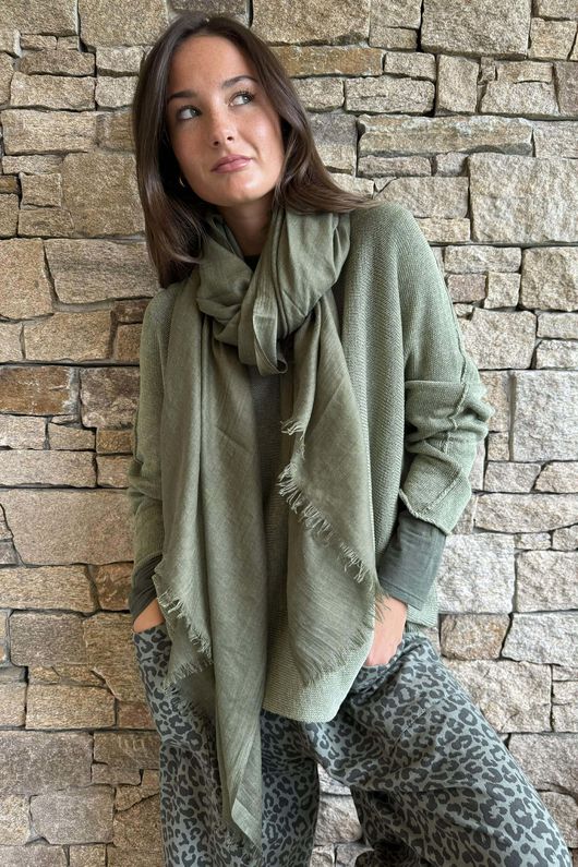 Conrad Slouch Cotton Knit Khaki